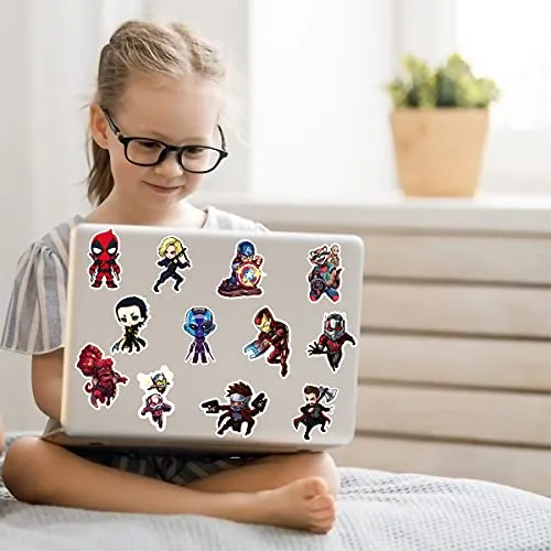 100Pcs Teens Superheros Stickers,Avengers Decals,Waterproof for Laptop Water Bottle Car Cup Computer Guitar Skateboard Luggage Bike Bumper, Kid/Teen Gift