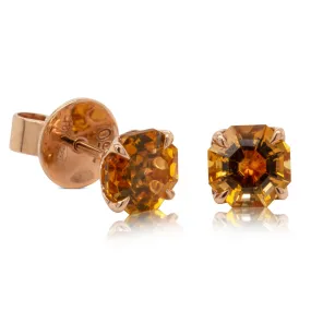 18ct Rose Gold Citrine Octavia Stud Earrings