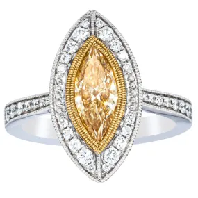 18ct White & Yellow Gold Yellow Diamond Ring