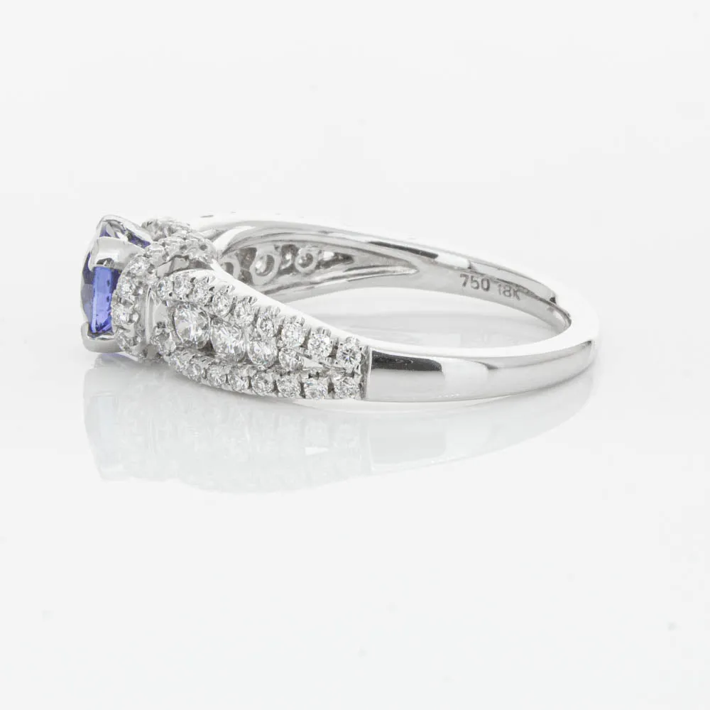 18ct White Gold 1.00ct Sapphire & Diamond Ring