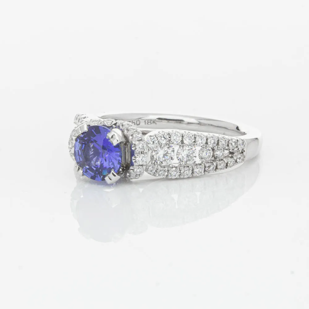 18ct White Gold 1.00ct Sapphire & Diamond Ring