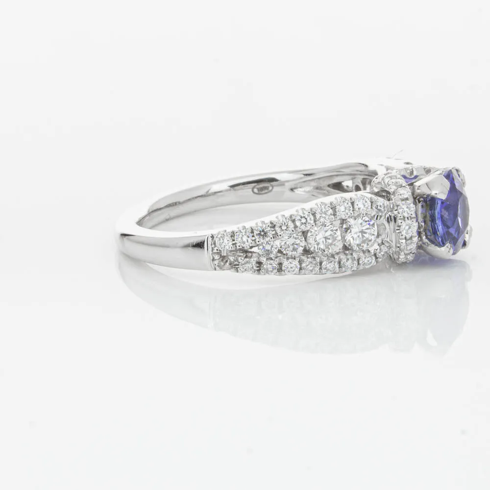 18ct White Gold 1.00ct Sapphire & Diamond Ring