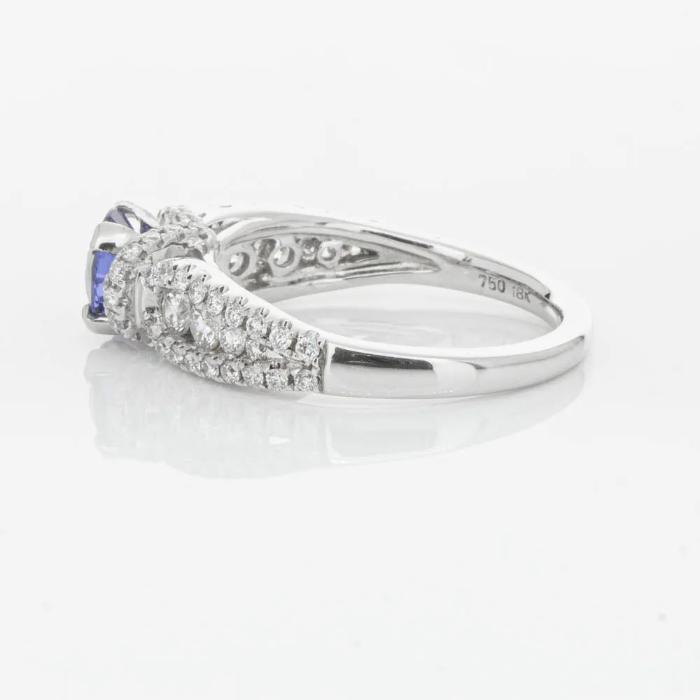 18ct White Gold 1.00ct Sapphire & Diamond Ring