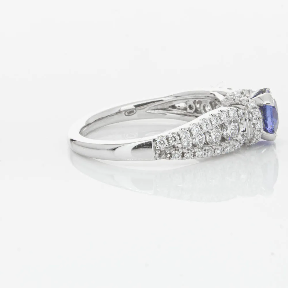 18ct White Gold 1.00ct Sapphire & Diamond Ring