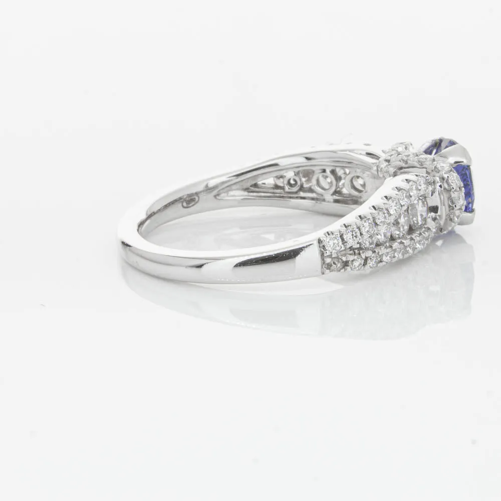 18ct White Gold 1.00ct Sapphire & Diamond Ring