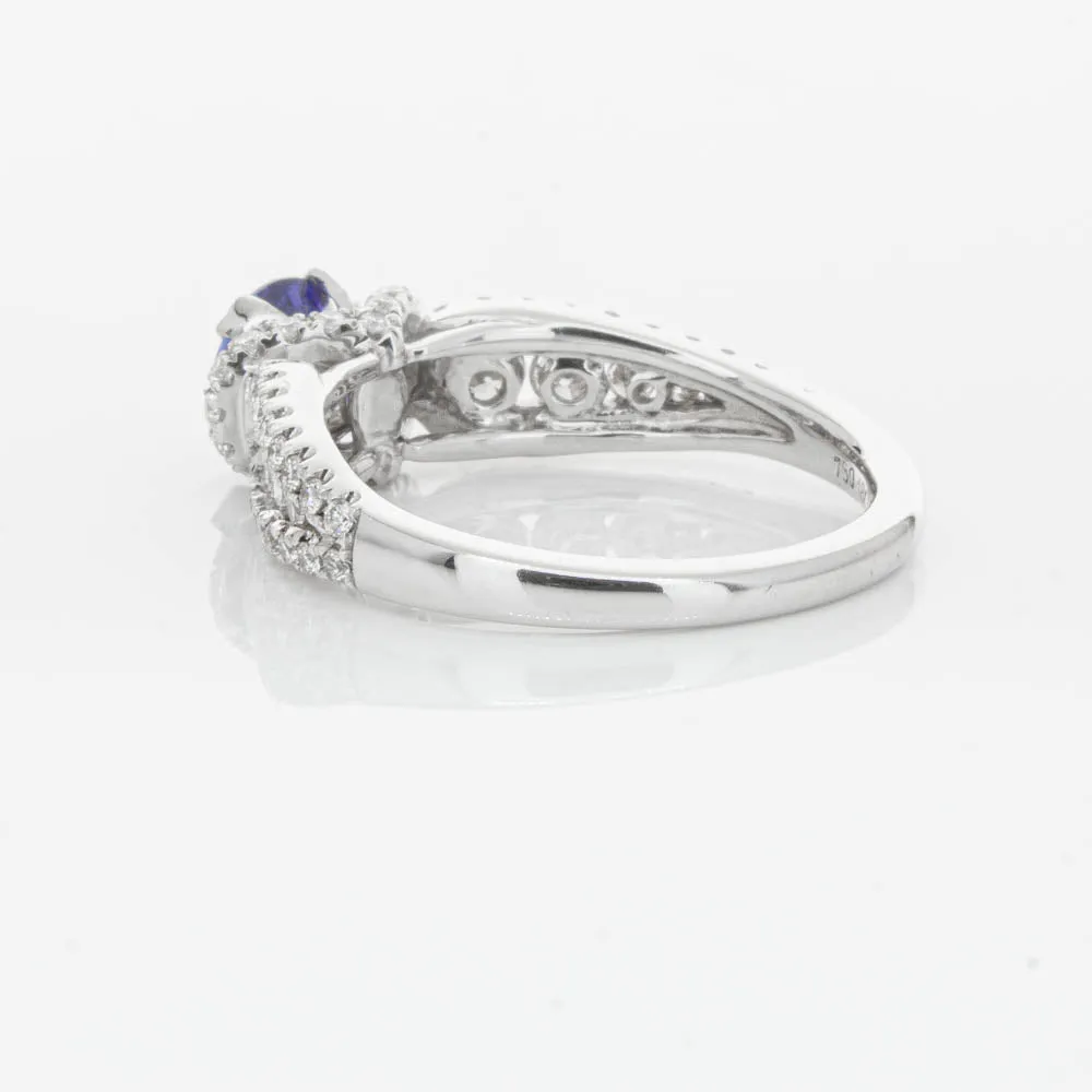 18ct White Gold 1.00ct Sapphire & Diamond Ring