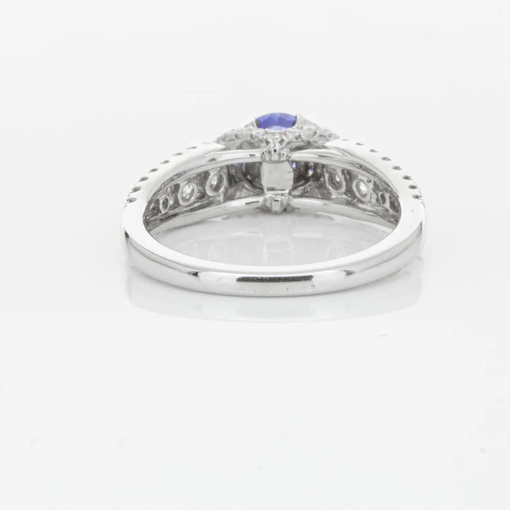 18ct White Gold 1.00ct Sapphire & Diamond Ring