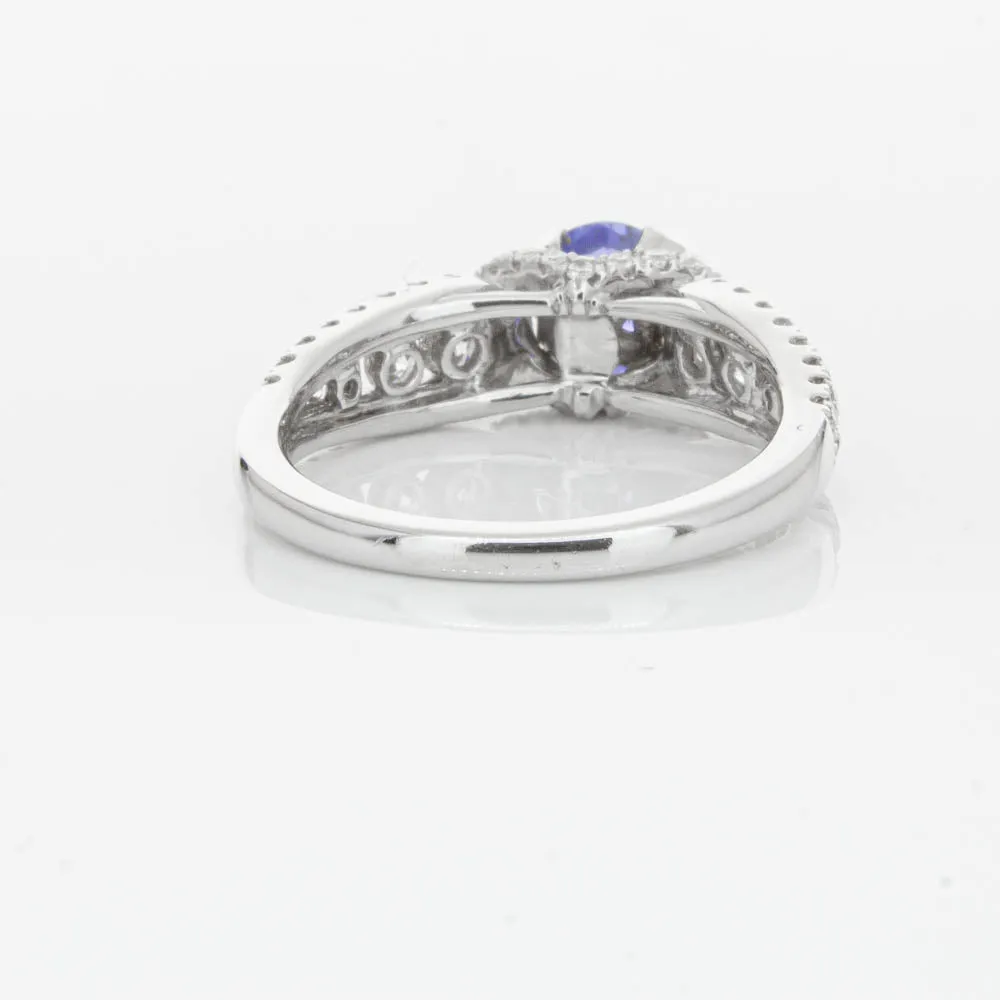 18ct White Gold 1.00ct Sapphire & Diamond Ring