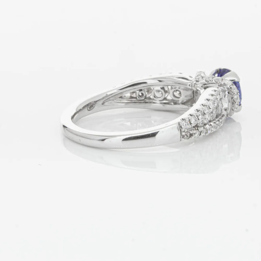 18ct White Gold 1.00ct Sapphire & Diamond Ring