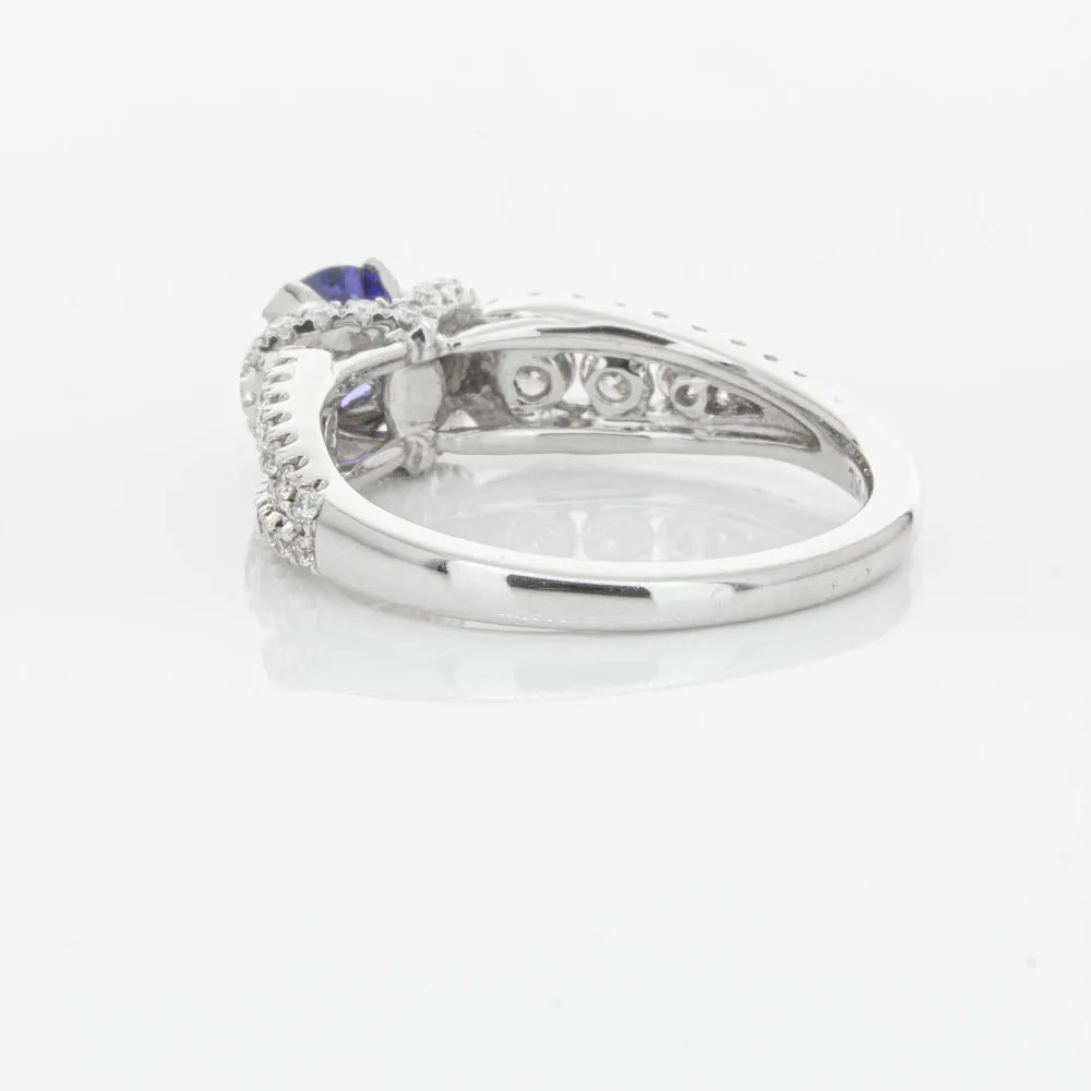 18ct White Gold 1.00ct Sapphire & Diamond Ring