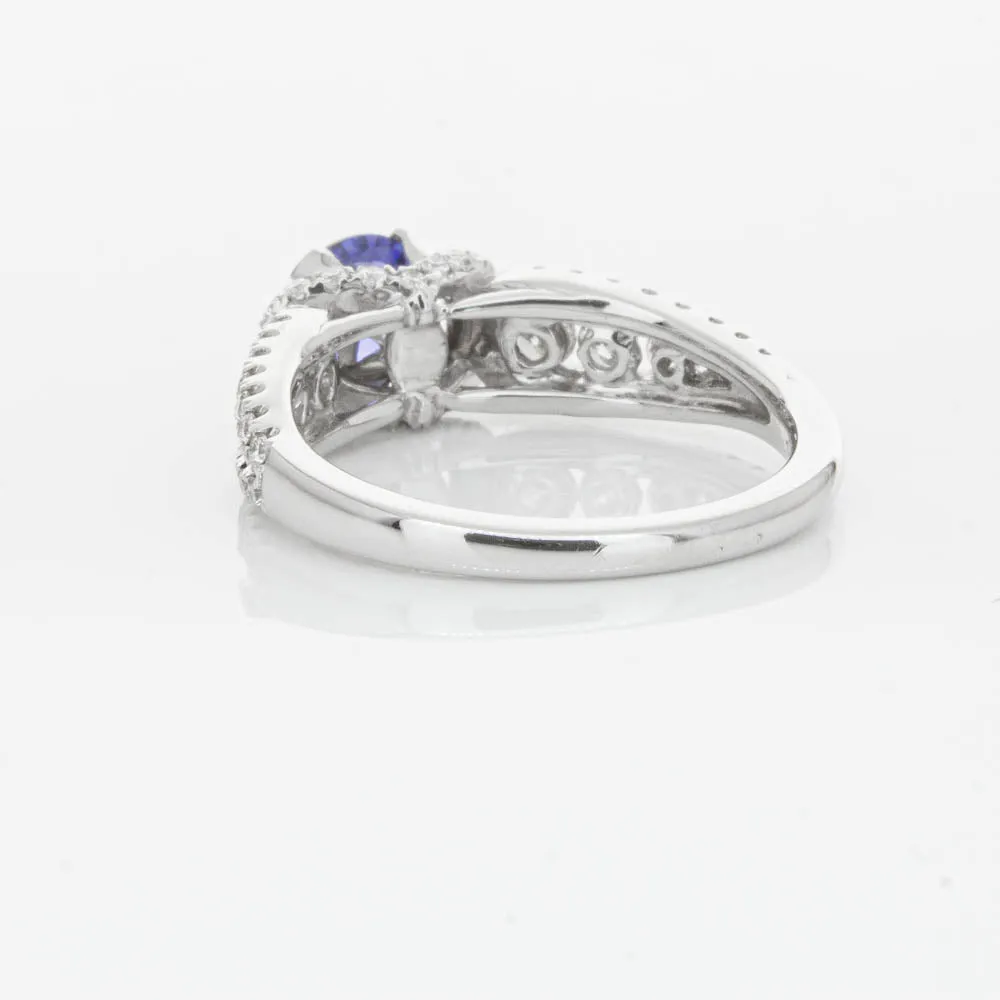 18ct White Gold 1.00ct Sapphire & Diamond Ring