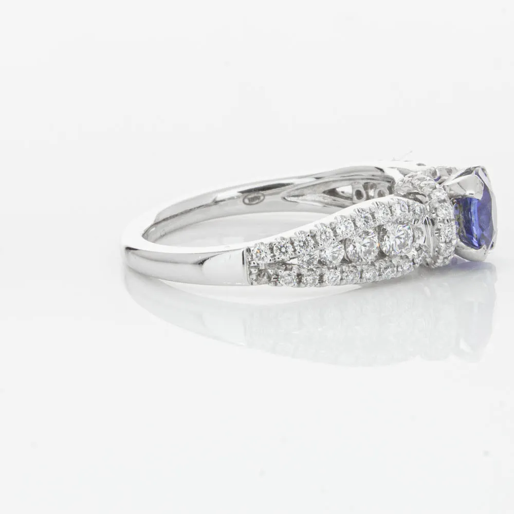 18ct White Gold 1.00ct Sapphire & Diamond Ring