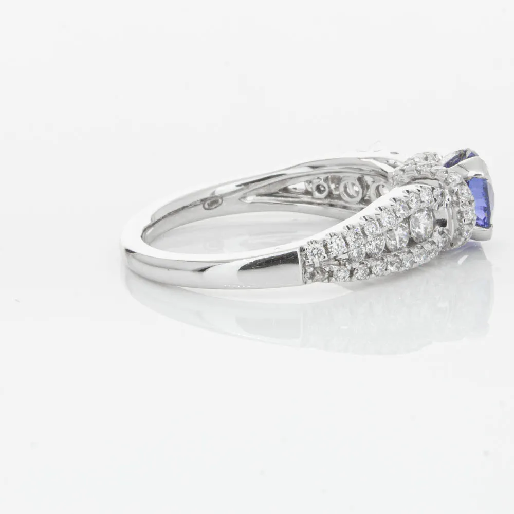 18ct White Gold 1.00ct Sapphire & Diamond Ring