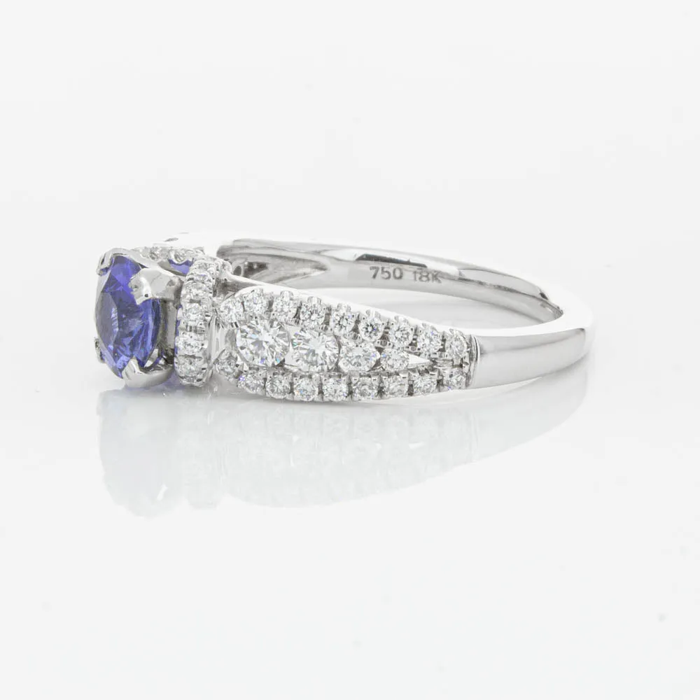 18ct White Gold 1.00ct Sapphire & Diamond Ring