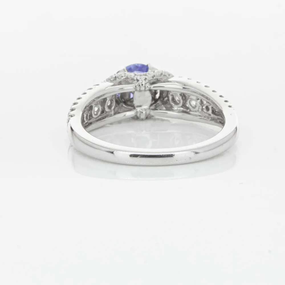 18ct White Gold 1.00ct Sapphire & Diamond Ring