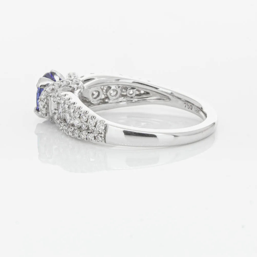 18ct White Gold 1.00ct Sapphire & Diamond Ring