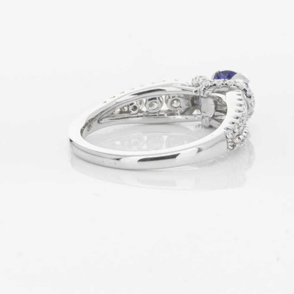 18ct White Gold 1.00ct Sapphire & Diamond Ring