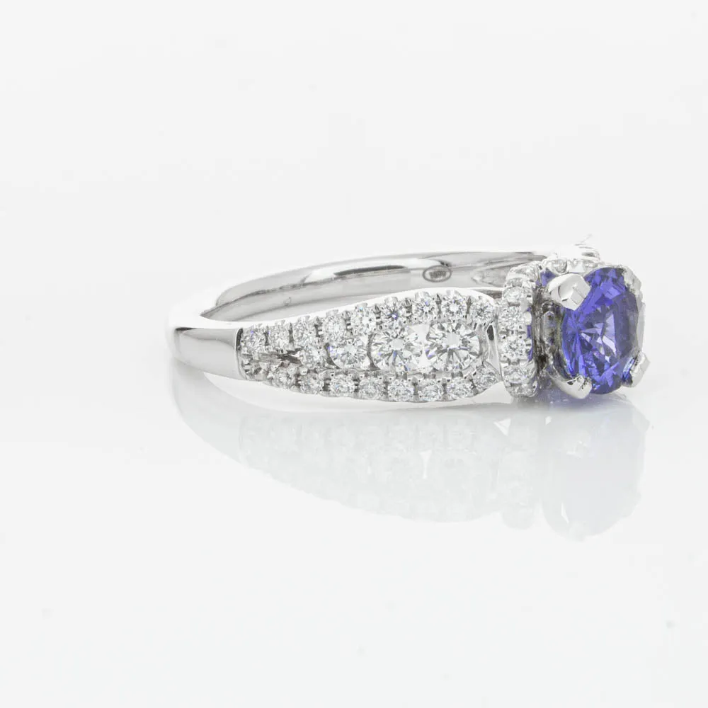 18ct White Gold 1.00ct Sapphire & Diamond Ring