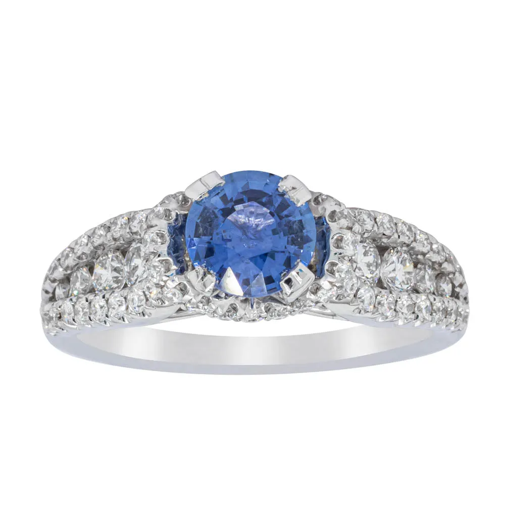 18ct White Gold 1.00ct Sapphire & Diamond Ring