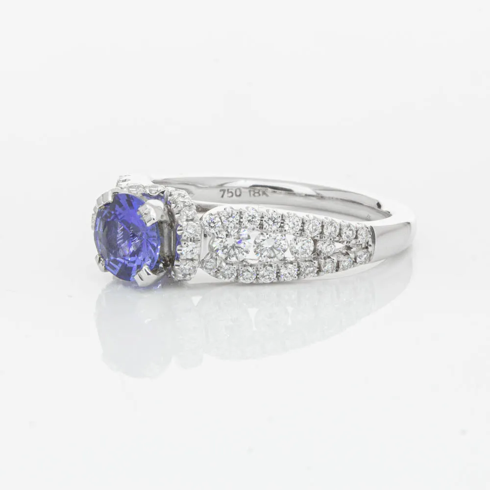 18ct White Gold 1.00ct Sapphire & Diamond Ring