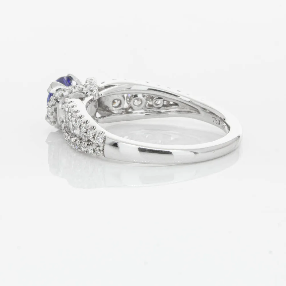 18ct White Gold 1.00ct Sapphire & Diamond Ring