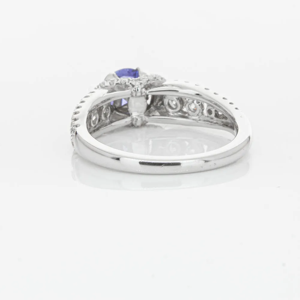 18ct White Gold 1.00ct Sapphire & Diamond Ring