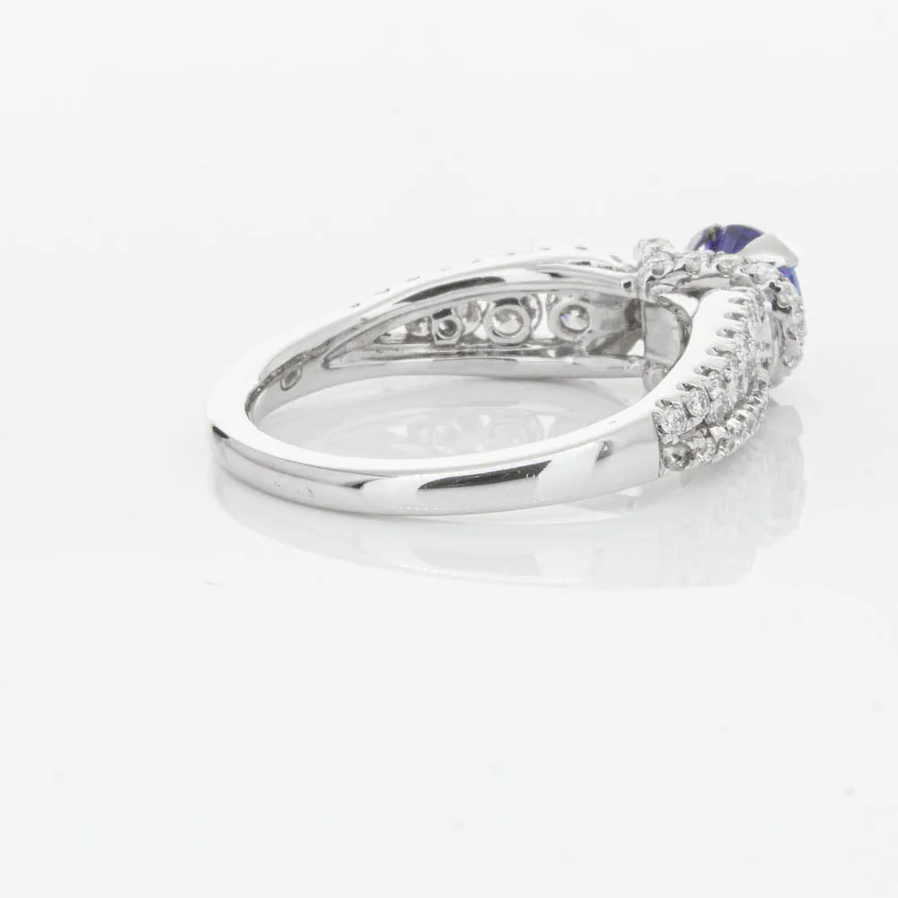 18ct White Gold 1.00ct Sapphire & Diamond Ring