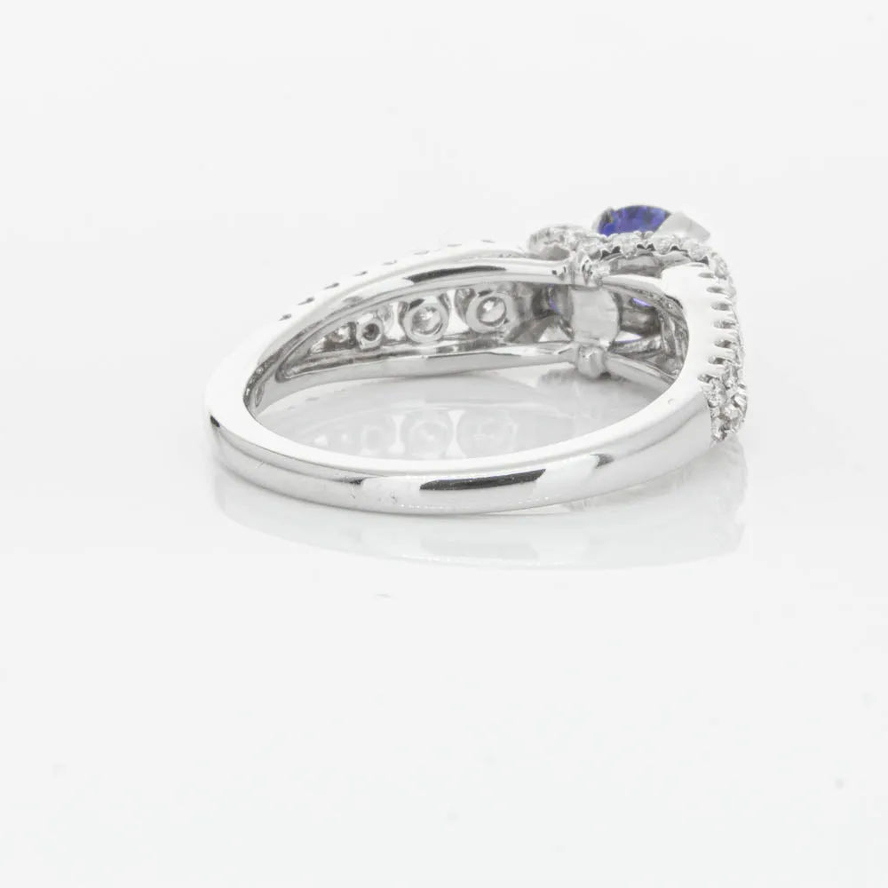 18ct White Gold 1.00ct Sapphire & Diamond Ring