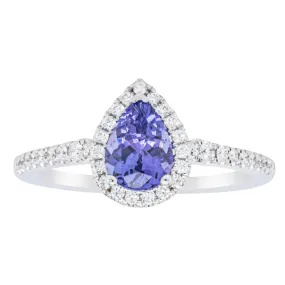 18ct White Gold .92ct Tanzanite & Diamond Mini Sierra Ring