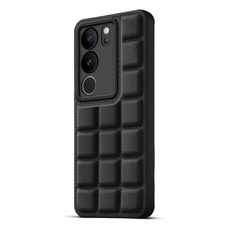 3D Grid Thread Design Silicone Phone Case Cover for Vivo V29 5G