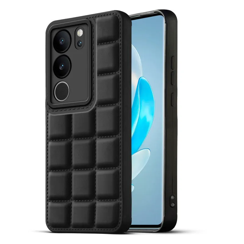 3D Grid Thread Design Silicone Phone Case Cover for Vivo V29 5G