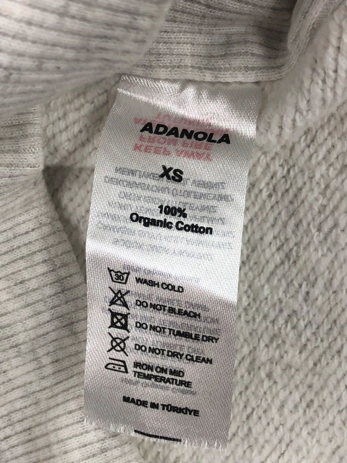 Adanola Grey Sleeveless V-Neck Sweatshirt XS