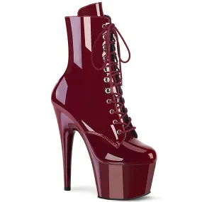 ADORE-1020 Pleaser Shoes Burgundy Patent Platform Boot