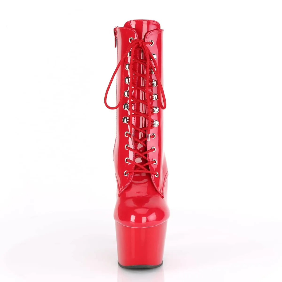 ADORE-1020 Red Lace Up Ankle Boots