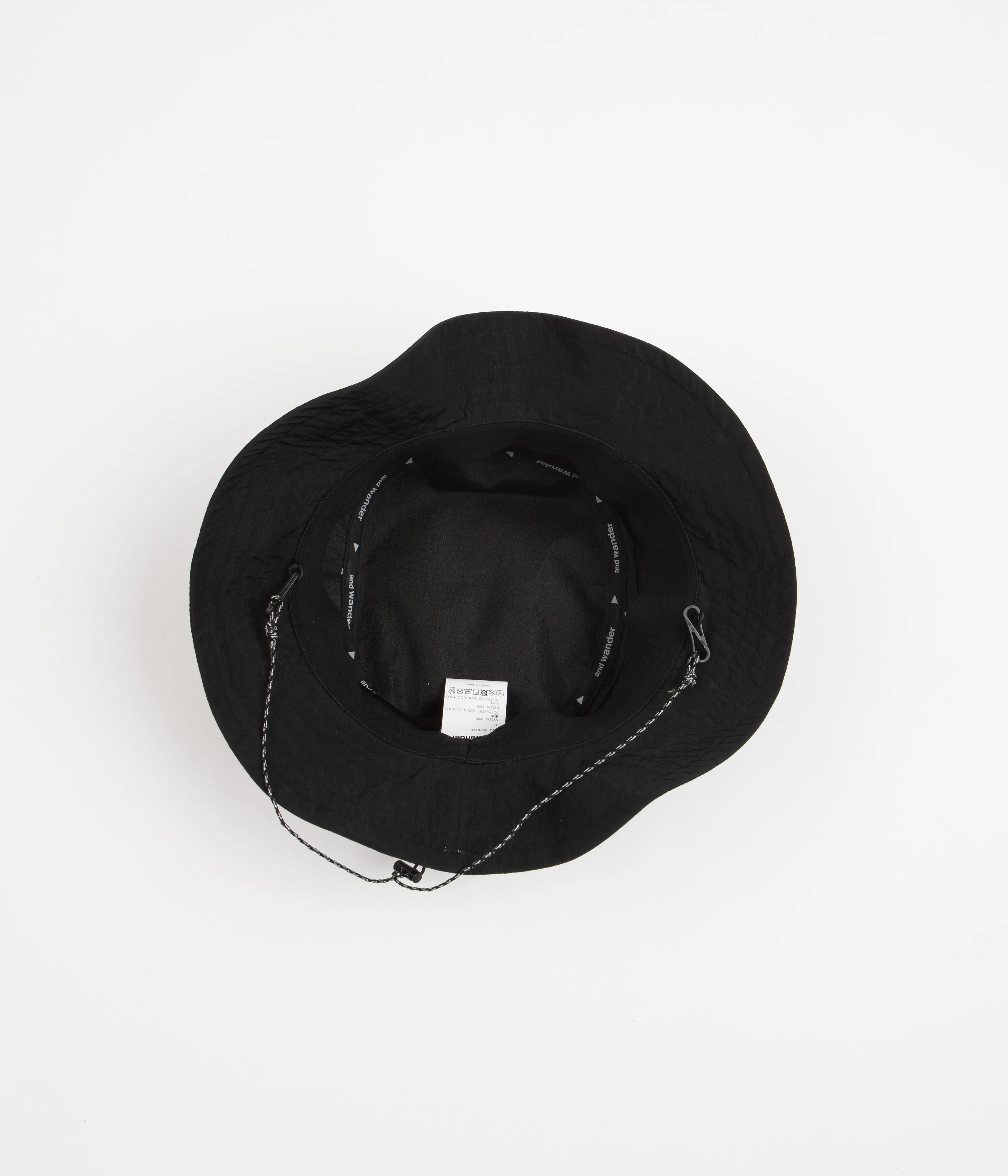 and wander JQ Tape Bucket Hat - Black