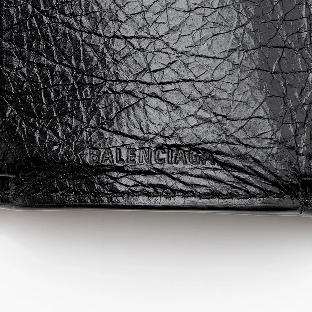 Balenciaga Leather Graffiti Mini Wallet