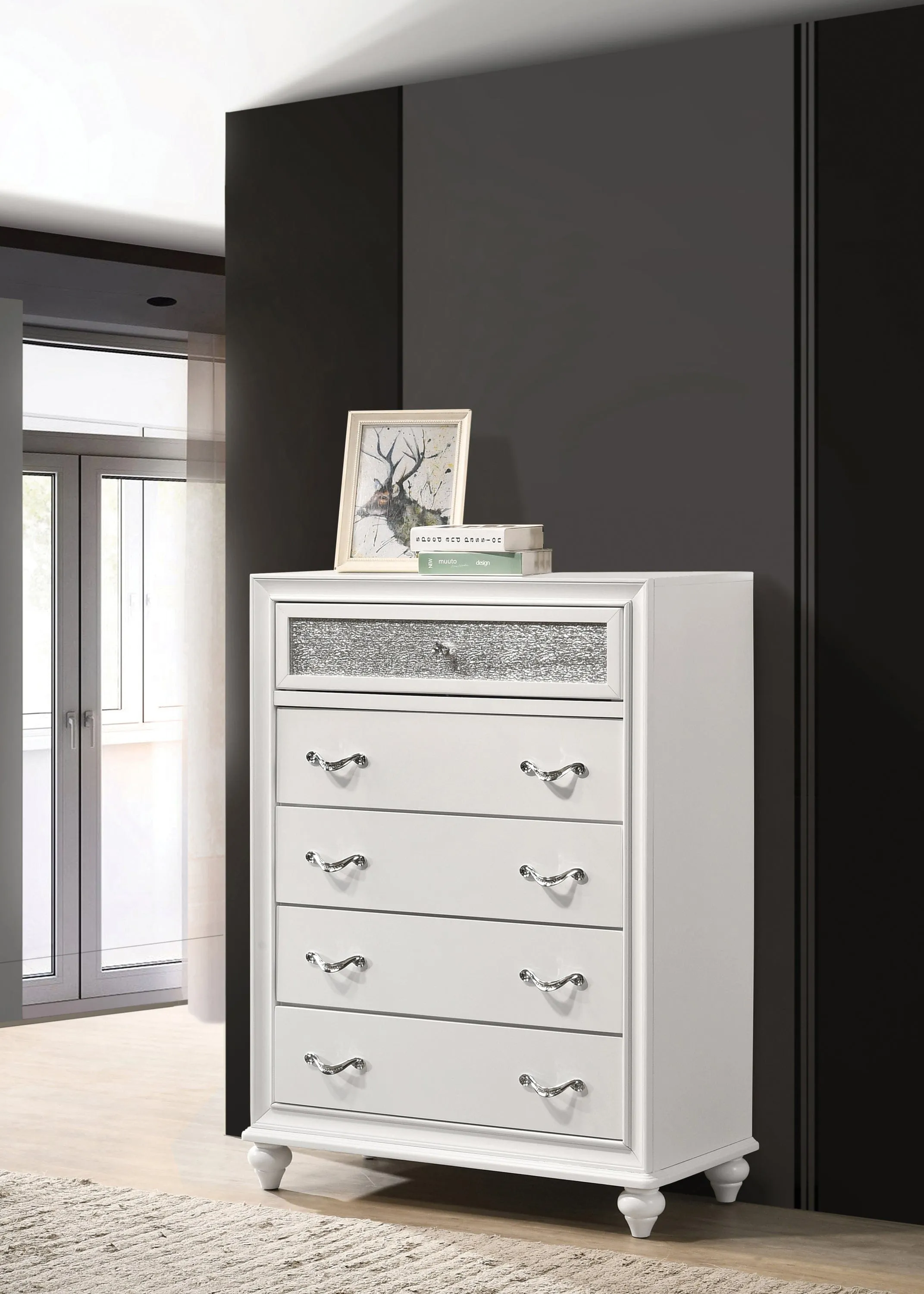 Barzini 5-Drawer Chest White - 205895