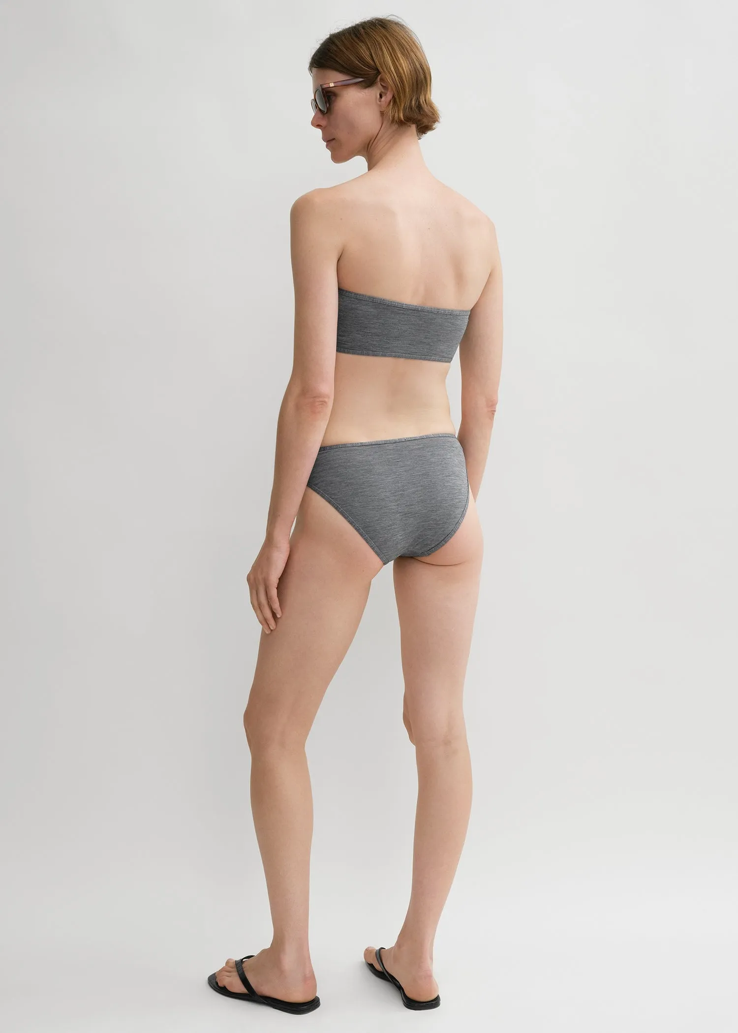 Binding-edge bikini bottoms grey melange