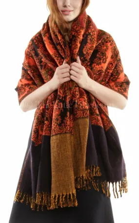 Cathy Burnt Orange Tibet Shawl (TS29-2)