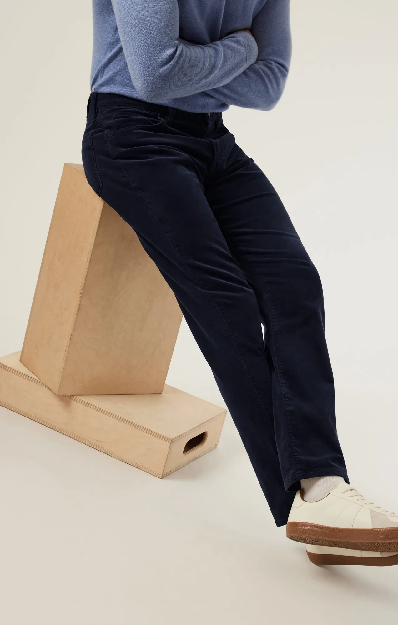 Charisma Relaxed Straight Pants in Navy Cord