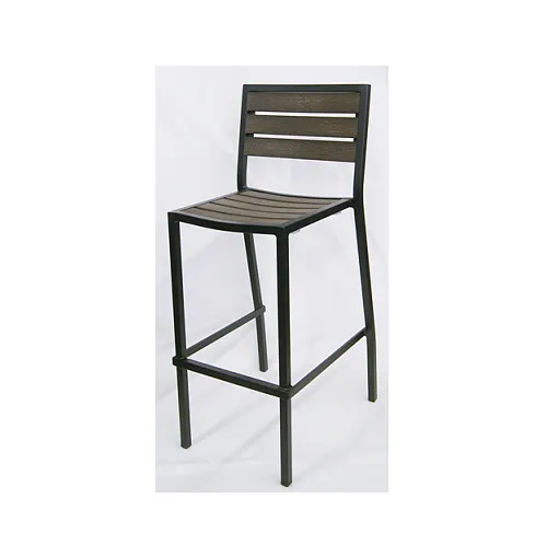 Chocolate Mocha Outdoor Bar Stool Aluminum Black Frame