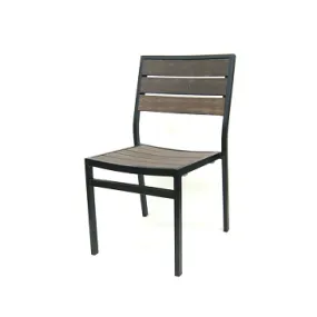 Chocolate Mocha Outdoor Side Chair Aluminum Black Frame