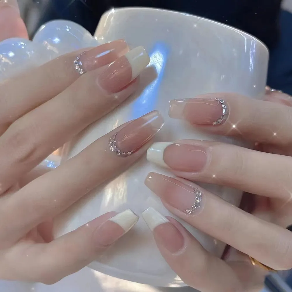 Clear Glittery Press On Nails