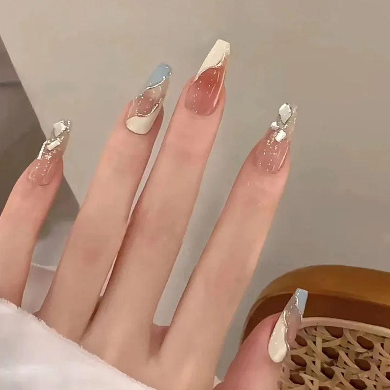 Clear Glittery Press On Nails