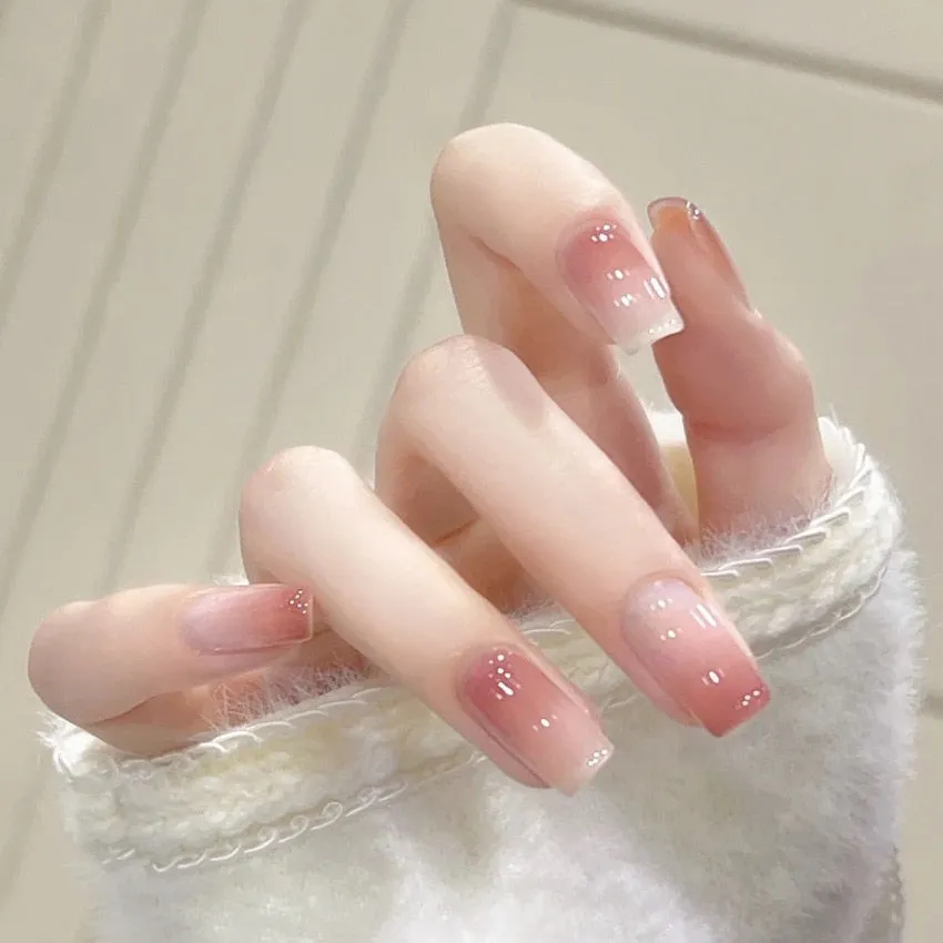 Clear Glittery Press On Nails