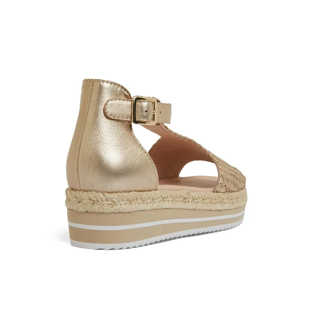 Daze Sandal in Soft Gold Leather