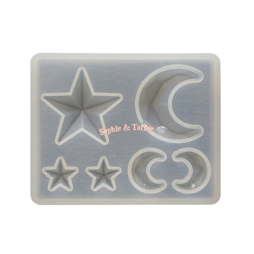 Faceted Moon & Stars Silicone Mold (from Japan)