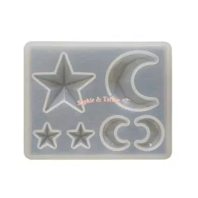 Faceted Moon & Stars Silicone Mold (from Japan)