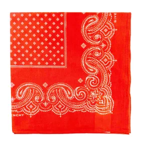 Givenchy Small Scarf Orange Paisley - Cotton Square Bandana SALE