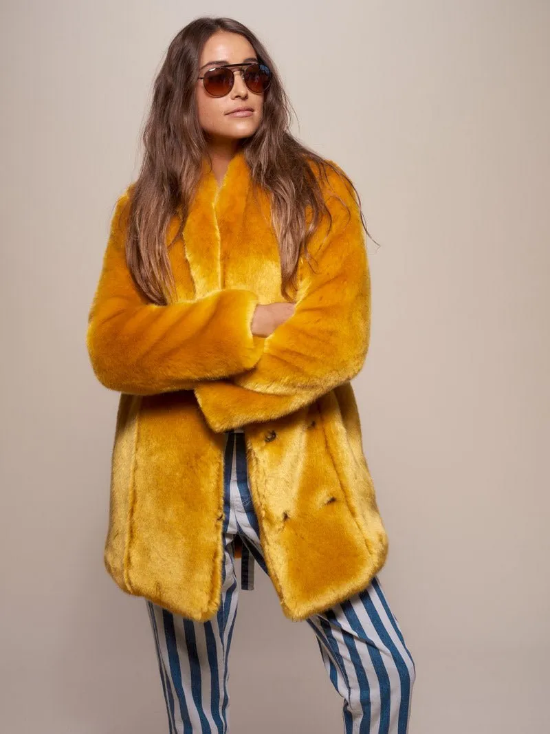 Golden Wolf Luxe Collared  Faux Fur Coat | Women's